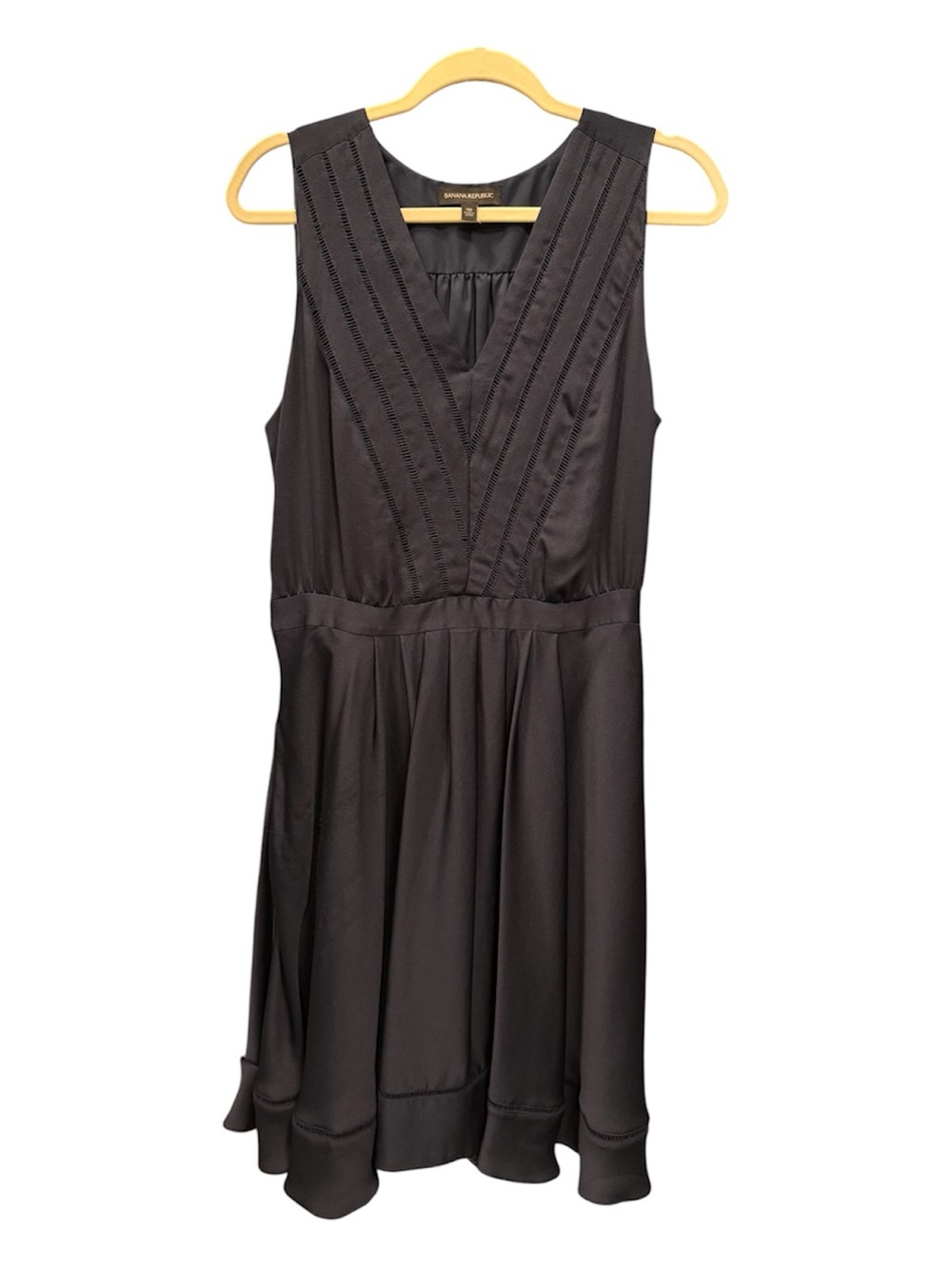 Banana Republic Navy Blue Ladder Trim V-Neck Fit & Flare Dress - Size 10